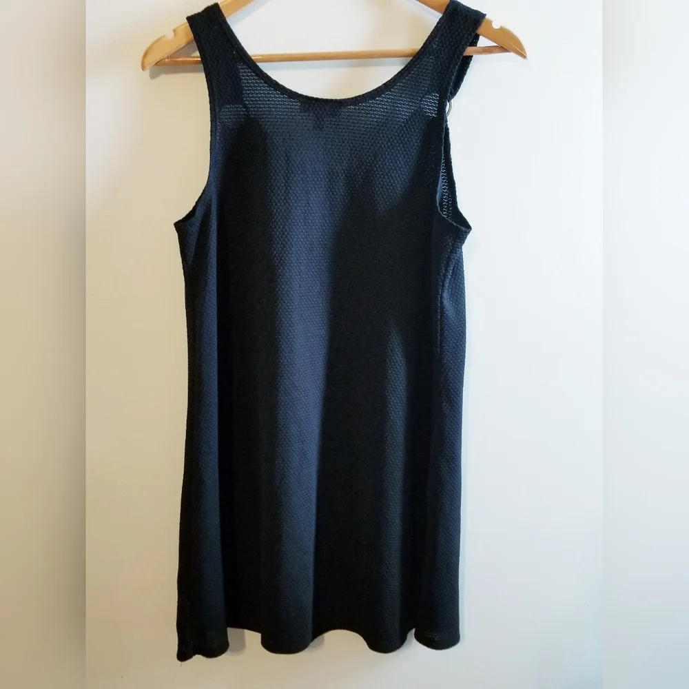J. Valdi Black Sleeveless Ring Tank Cover Up Dress Size XL Swimwear Beach Pool